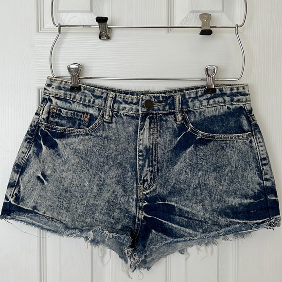 High-Rise Denim Jean Shorts - Picture 1 of 5